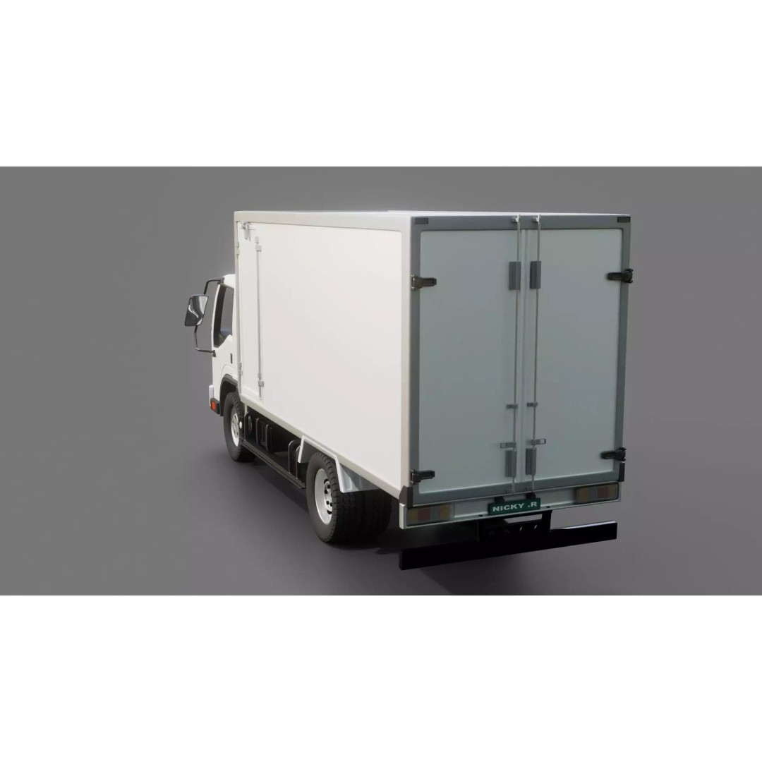 Isuzu NPR Box Truck 3D Model – Rigged PBR Vehicle for Blender - View 14