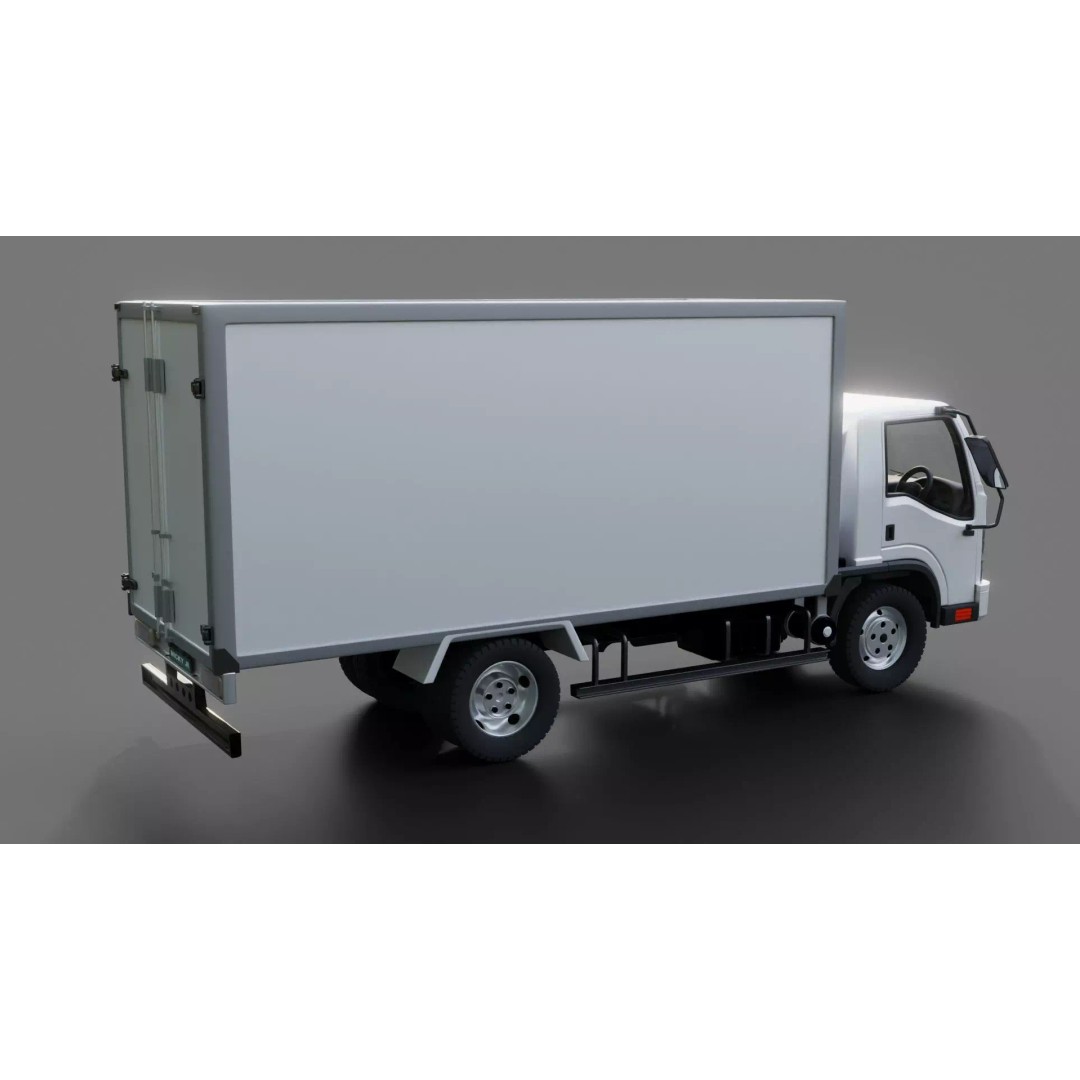 Isuzu NPR Box Truck 3D Model – Rigged PBR Vehicle for Blender - View 17