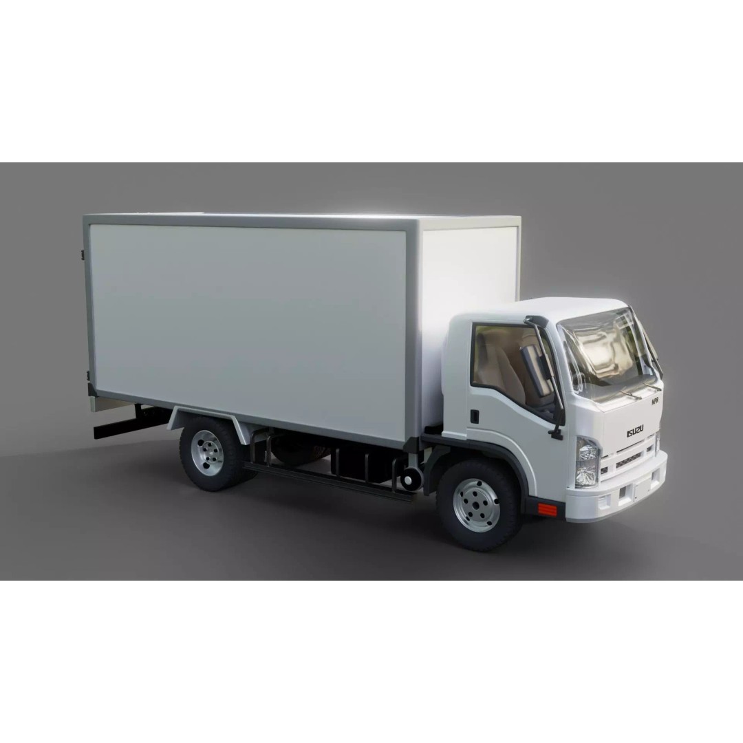 Isuzu NPR Box Truck 3D Model – Rigged PBR Vehicle for Blender - View 20