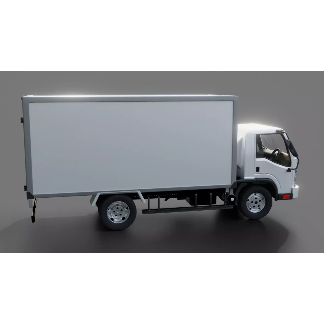Isuzu NPR Box Truck 3D Model – Rigged PBR Vehicle for Blender - View 21