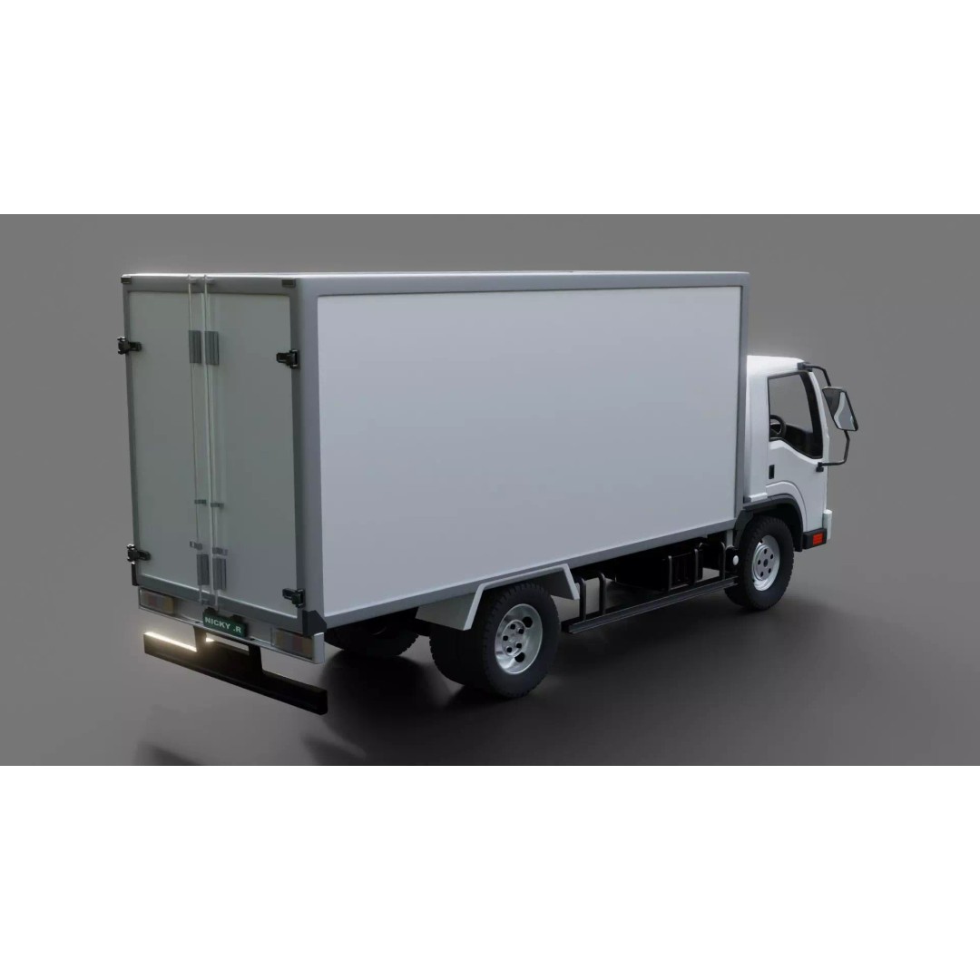 Isuzu NPR Box Truck 3D Model – Rigged PBR Vehicle for Blender - View 22
