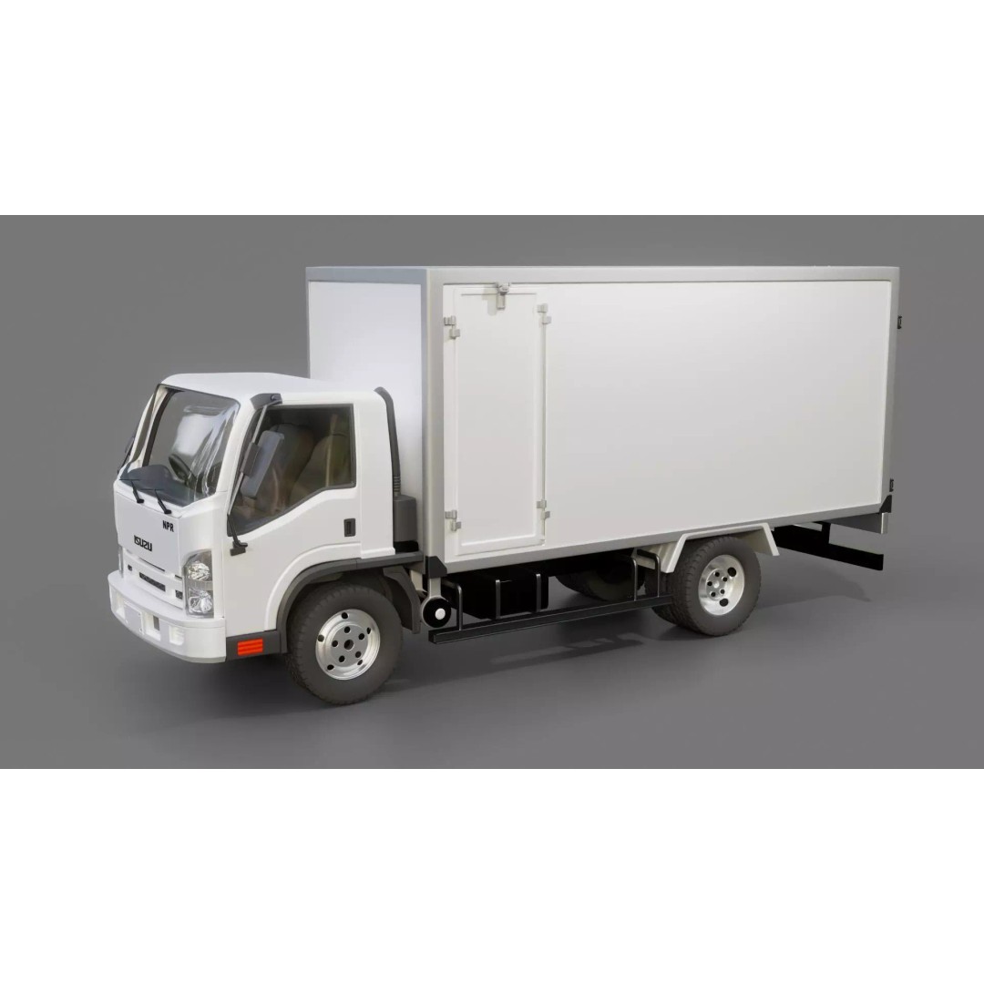 Isuzu NPR Box Truck 3D Model – Rigged PBR Vehicle for Blender - View 24