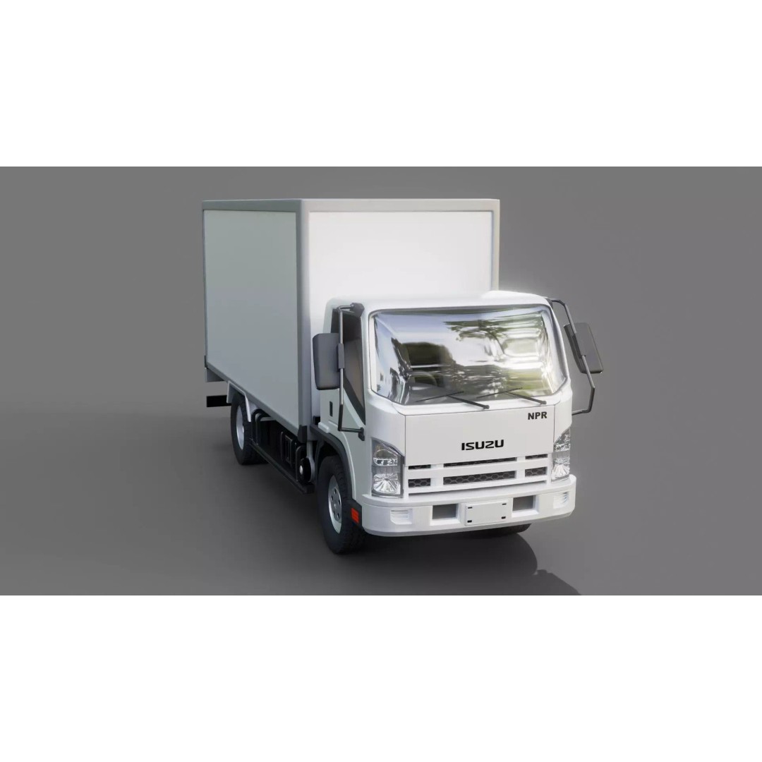 Isuzu NPR Box Truck 3D Model – Rigged PBR Vehicle for Blender - View 25