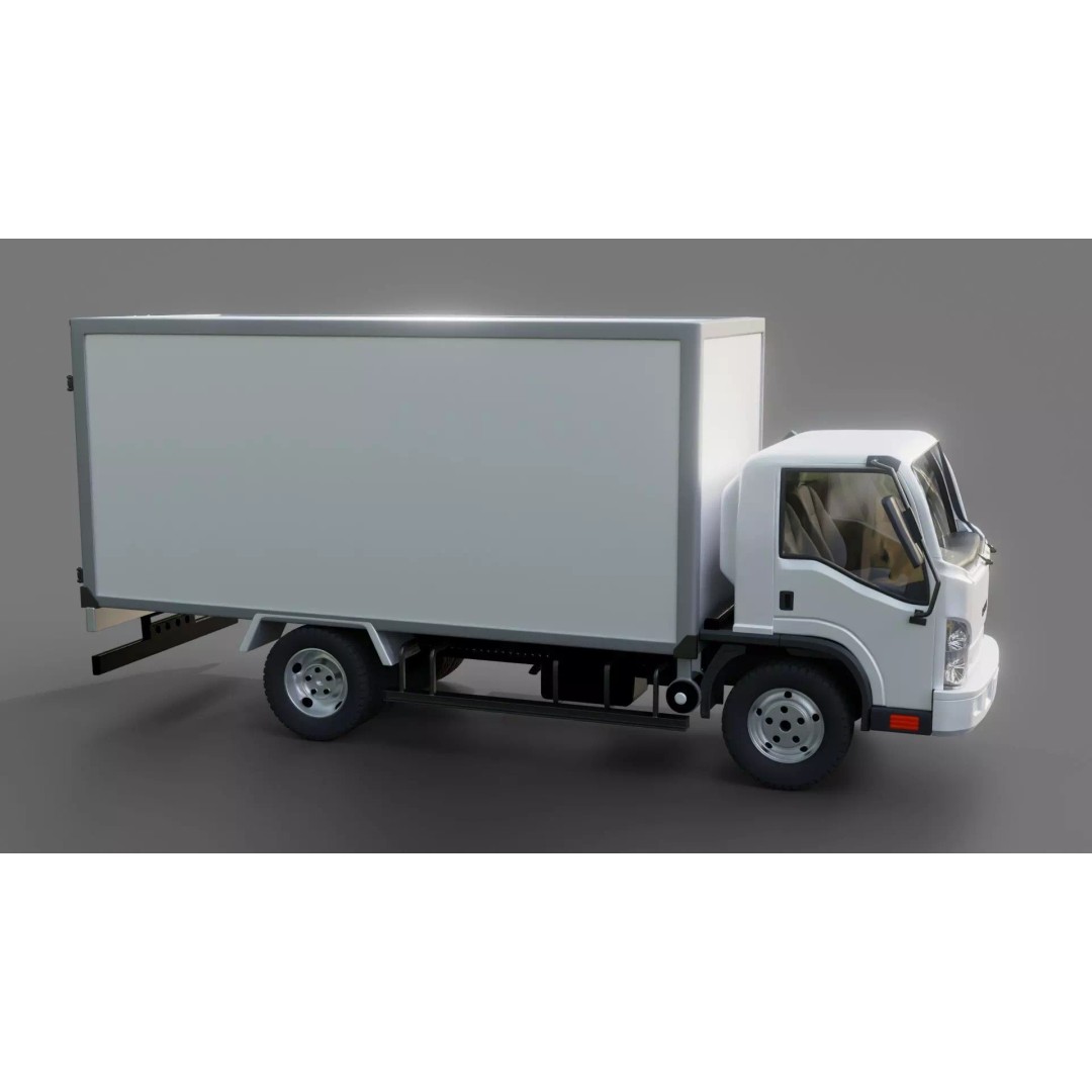 Isuzu NPR Box Truck 3D Model – Rigged PBR Vehicle for Blender - View 26