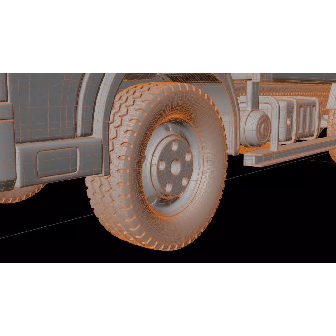 Isuzu NPR Box Truck 3D Model – Rigged PBR Vehicle for Blender - View 27