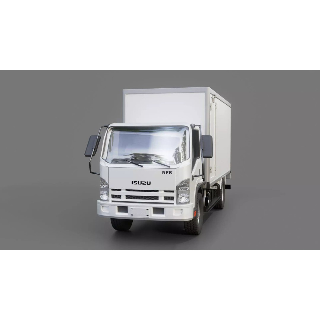 Isuzu NPR Box Truck 3D Model – Rigged PBR Vehicle for Blender - View 28