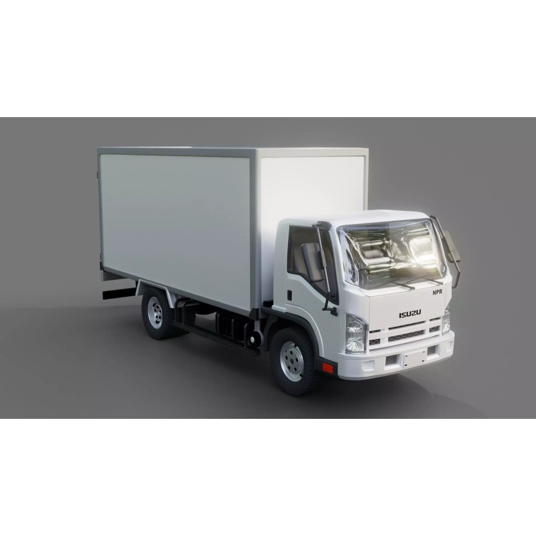 Isuzu NPR Box Truck 3D Model – Rigged PBR Vehicle for Blender - View 29
