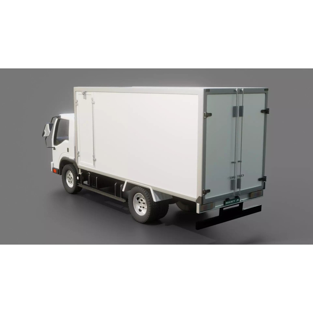 Isuzu NPR Box Truck 3D Model – Rigged PBR Vehicle for Blender - View 3