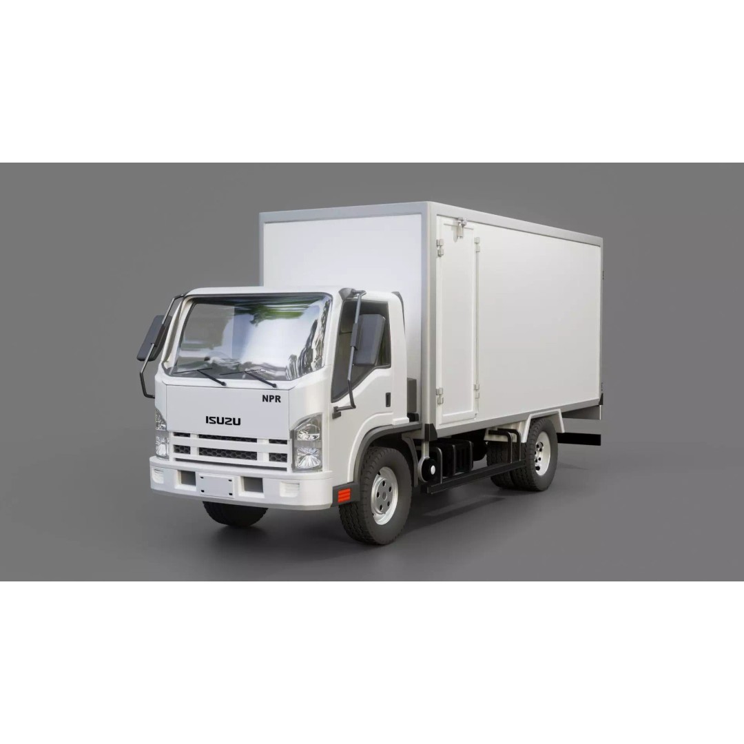 Isuzu NPR Box Truck 3D Model – Rigged PBR Vehicle for Blender - View 30