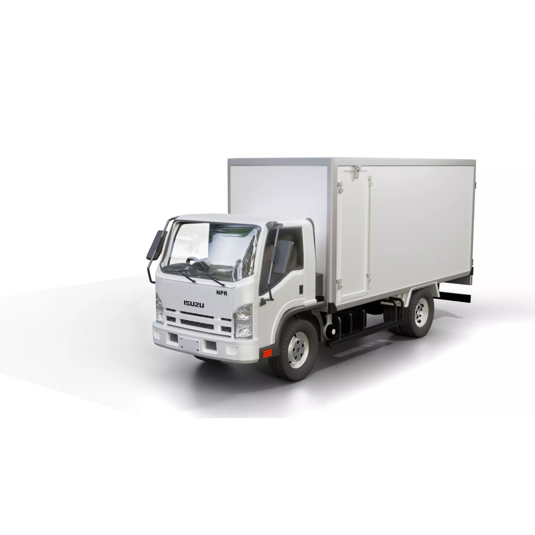 Isuzu NPR Box Truck 3D Model – Rigged PBR Vehicle for Blender - View 5