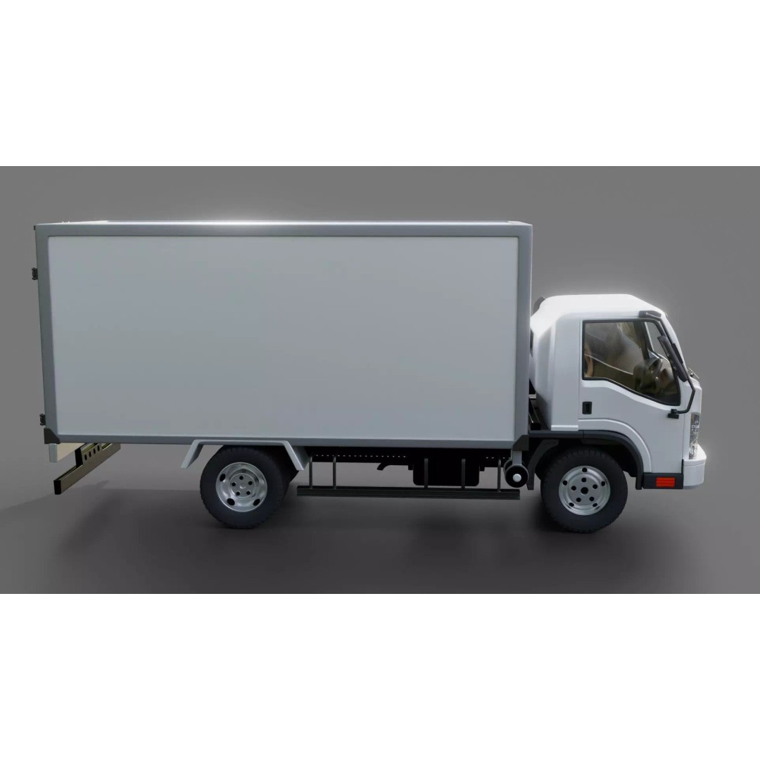 Isuzu NPR Box Truck 3D Model – Rigged PBR Vehicle for Blender - View 8