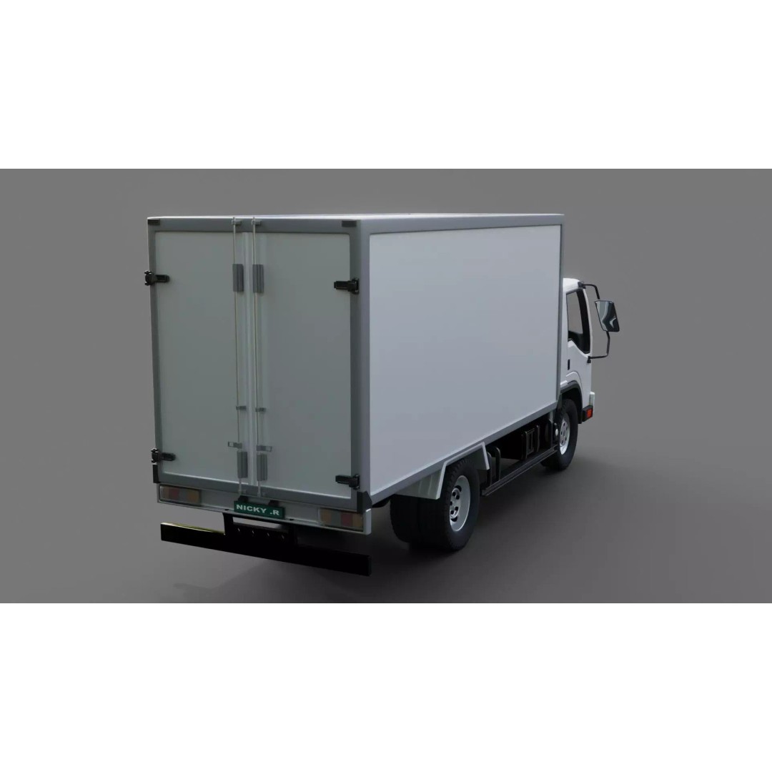 Isuzu NPR Box Truck 3D Model – Rigged PBR Vehicle for Blender - View 9