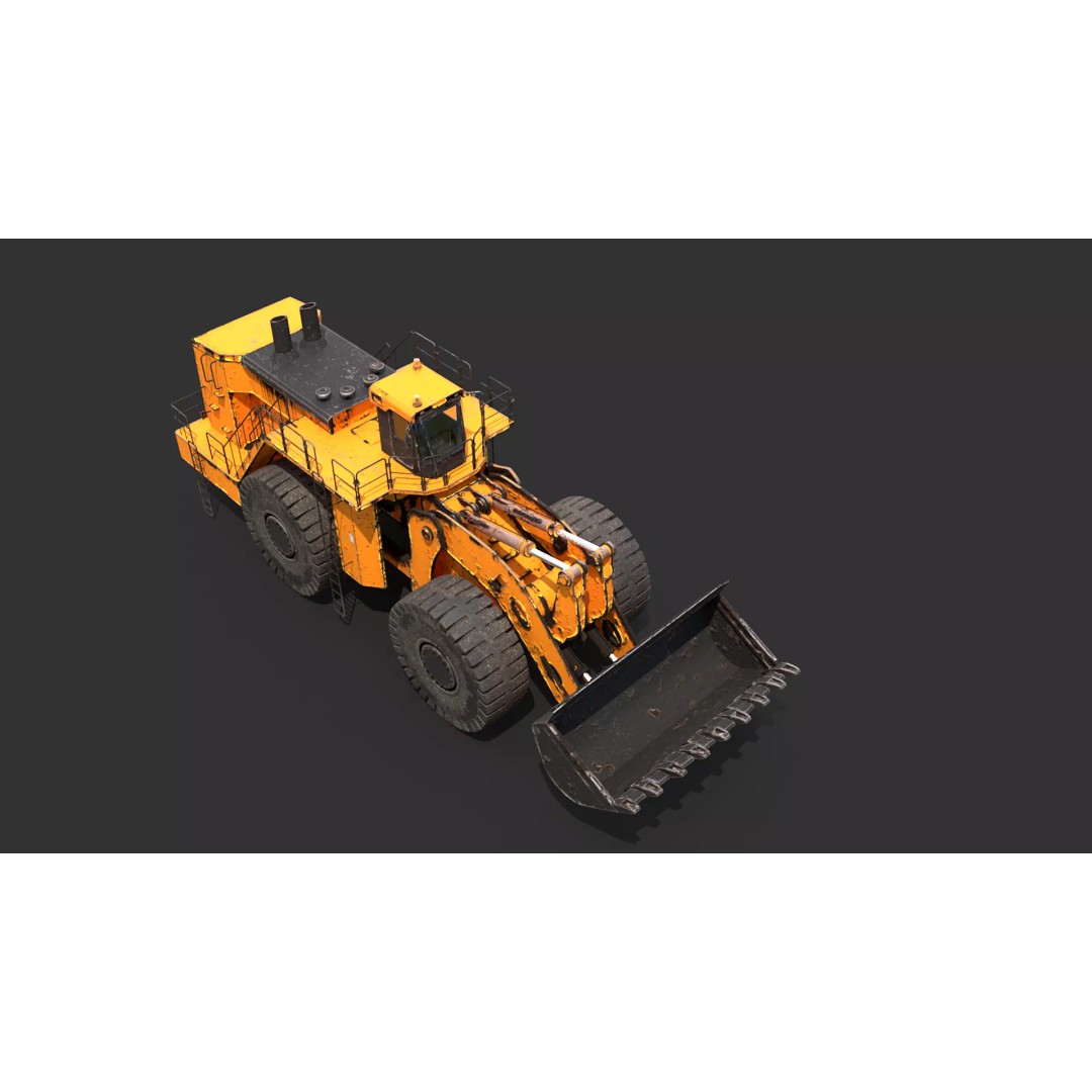 Heavy Wheeled Loader 3D Model – Rusted Industrial Vehicle, FBX, PBR - View 17