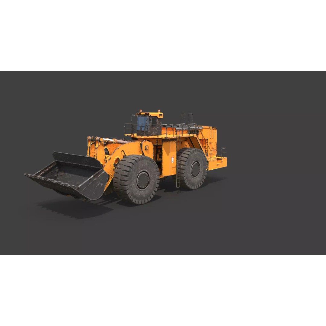 Heavy Wheeled Loader 3D Model – Rusted Industrial Vehicle, FBX, PBR - View 19