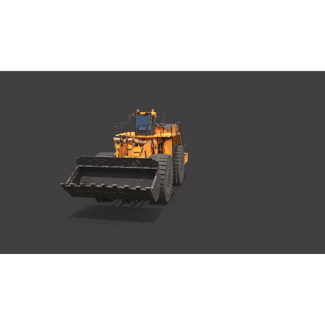 Heavy Wheeled Loader 3D Model – Rusted Industrial Vehicle, FBX, PBR - View 20