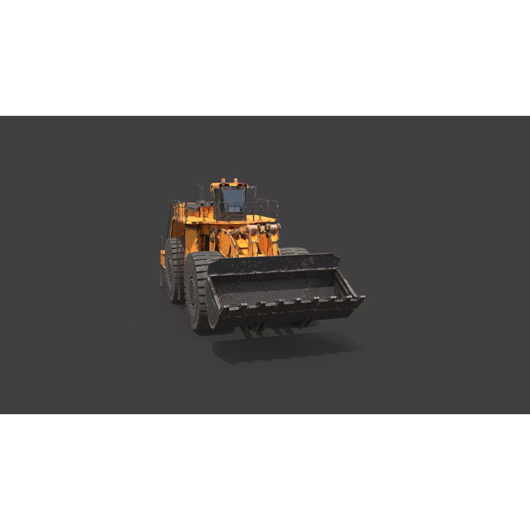 Heavy Wheeled Loader 3D Model – Rusted Industrial Vehicle, FBX, PBR - View 21