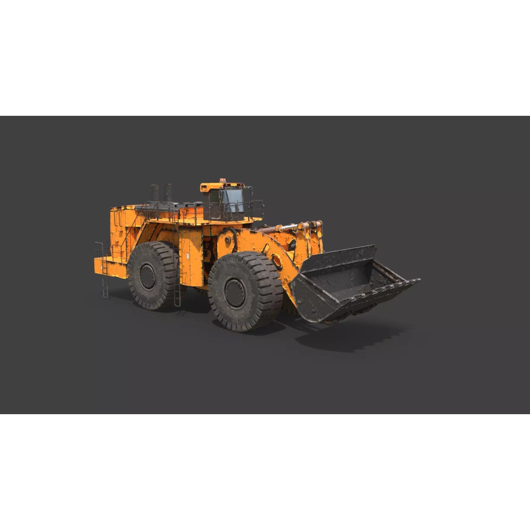 Heavy Wheeled Loader 3D Model – Rusted Industrial Vehicle, FBX, PBR - View 22