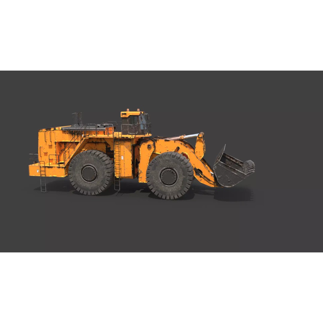Heavy Wheeled Loader 3D Model – Rusted Industrial Vehicle, FBX, PBR - View 23