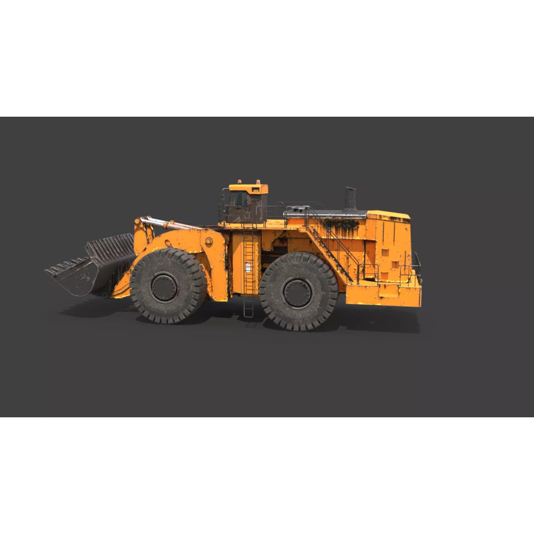 Heavy Wheeled Loader 3D Model – Rusted Industrial Vehicle, FBX, PBR - View 29