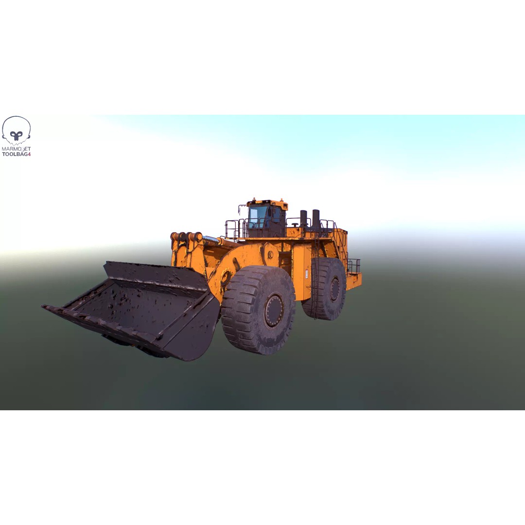 Heavy Wheeled Loader 3D Model – Rusted Industrial Vehicle, FBX, PBR - View 31