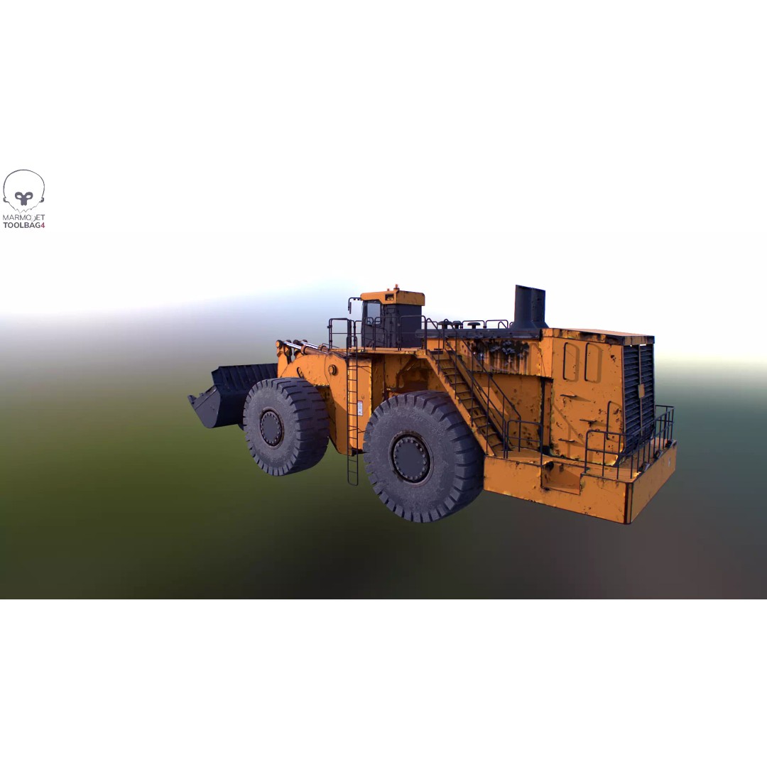 Heavy Wheeled Loader 3D Model – Rusted Industrial Vehicle, FBX, PBR - View 32