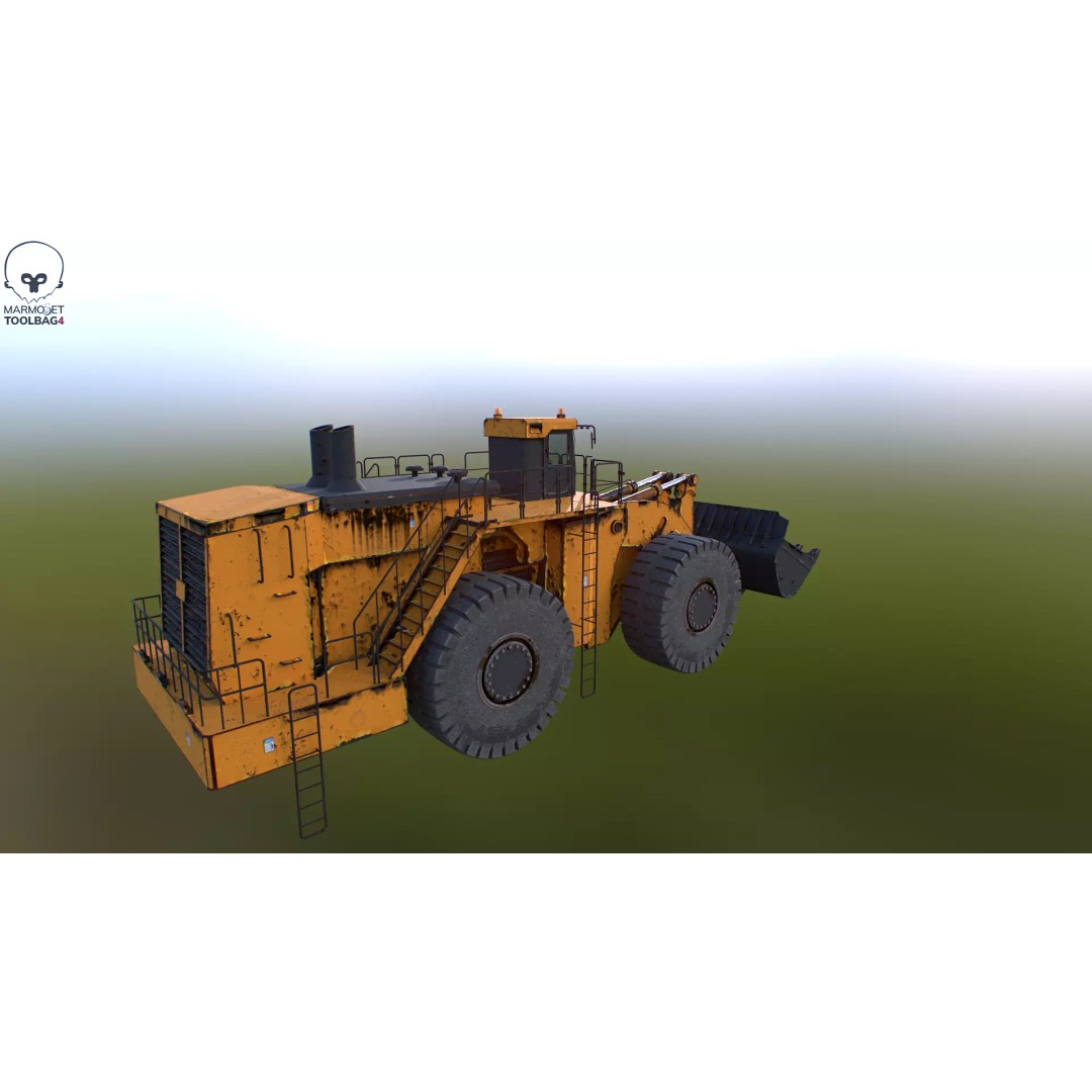 Heavy Wheeled Loader 3D Model – Rusted Industrial Vehicle, FBX, PBR - View 33