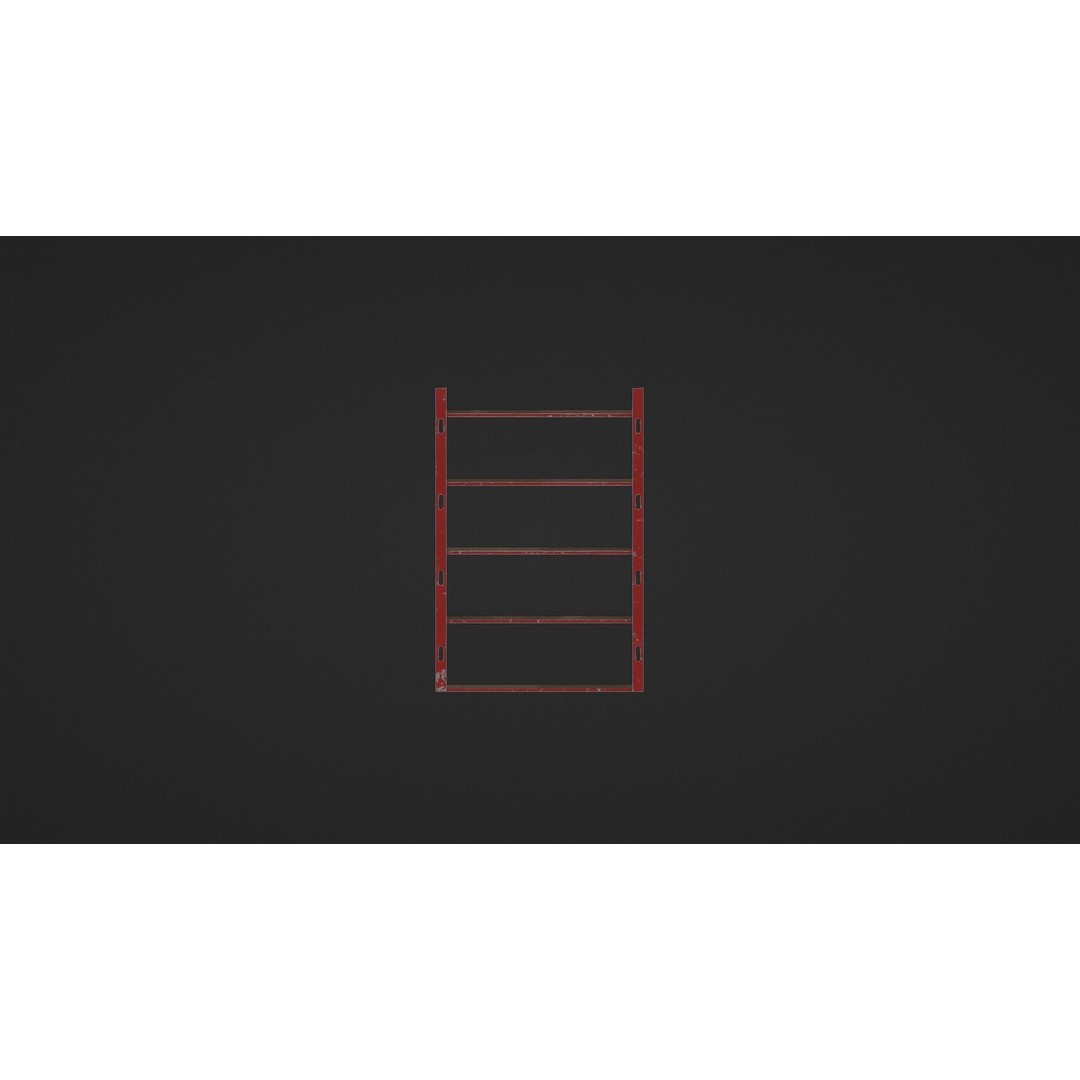 Metallic Industrial Shelf 3D Model – Low-Poly Game Asset, FBX, OBJ - View 10