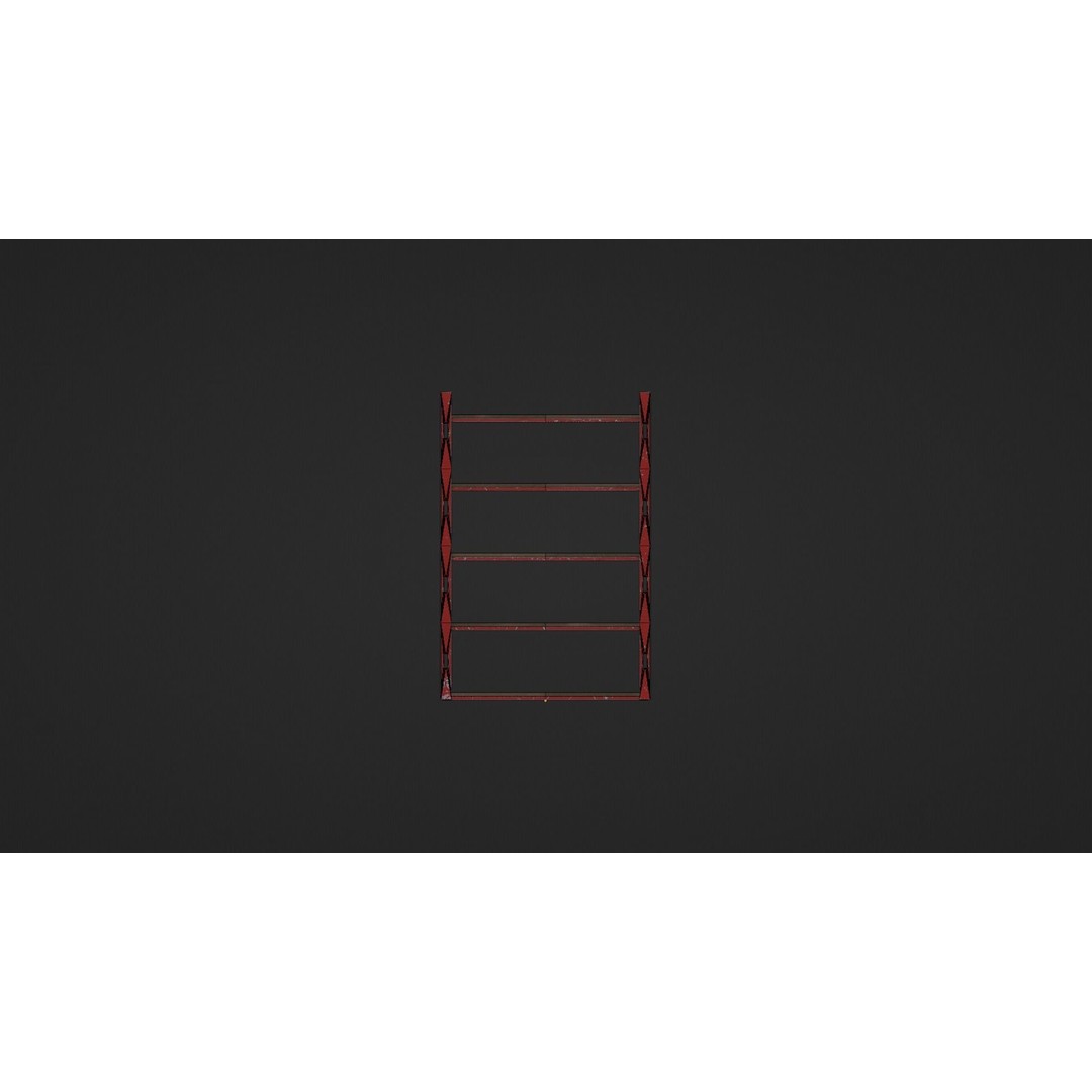 Metallic Industrial Shelf 3D Model – Low-Poly Game Asset, FBX, OBJ - View 16