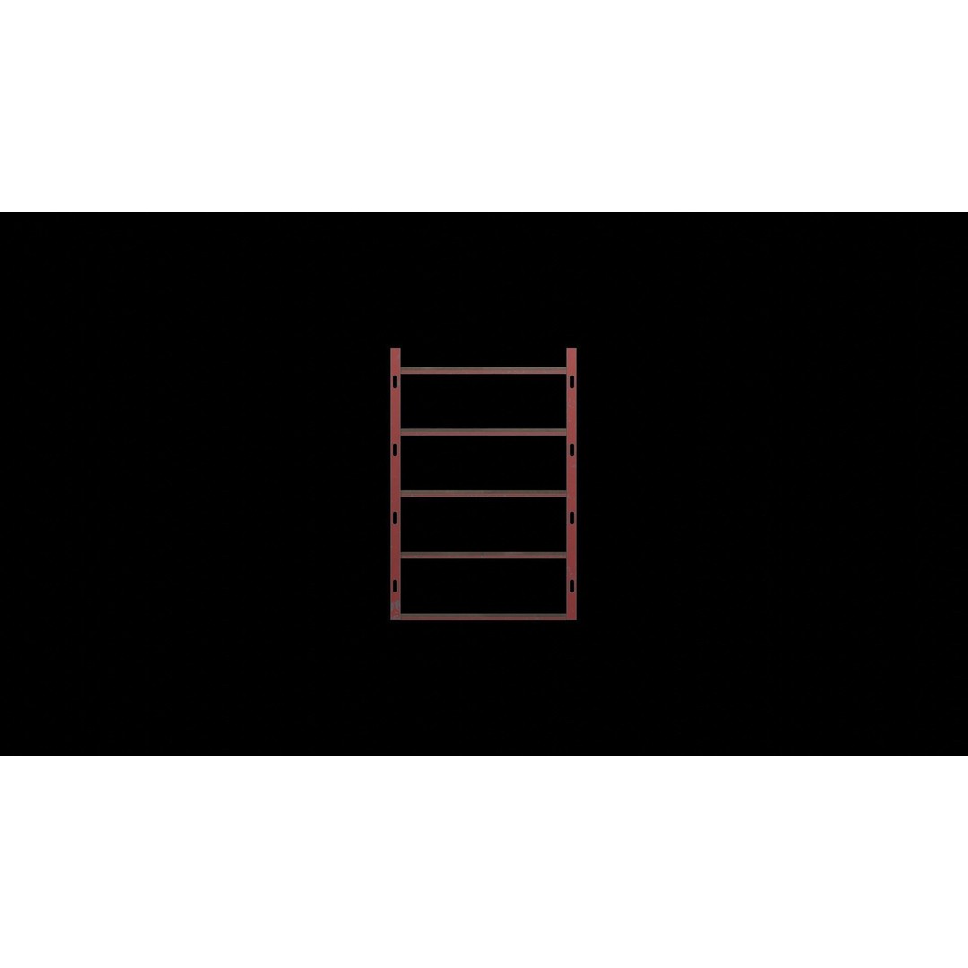 Metallic Industrial Shelf 3D Model – Low-Poly Game Asset, FBX, OBJ - View 6
