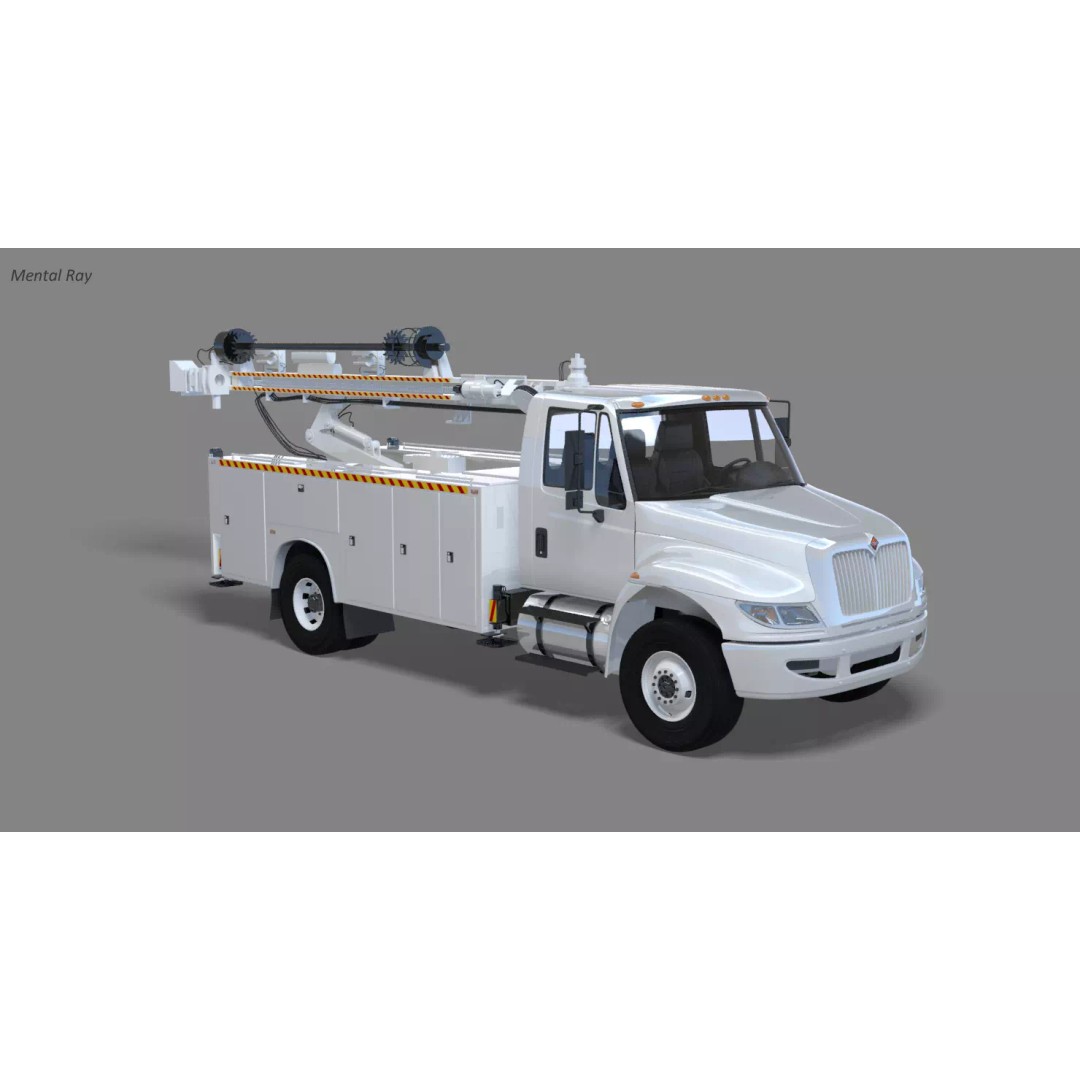Drilling Truck 3D Model – High Poly Industrial Vehicle, FBX & OBJ - View 10
