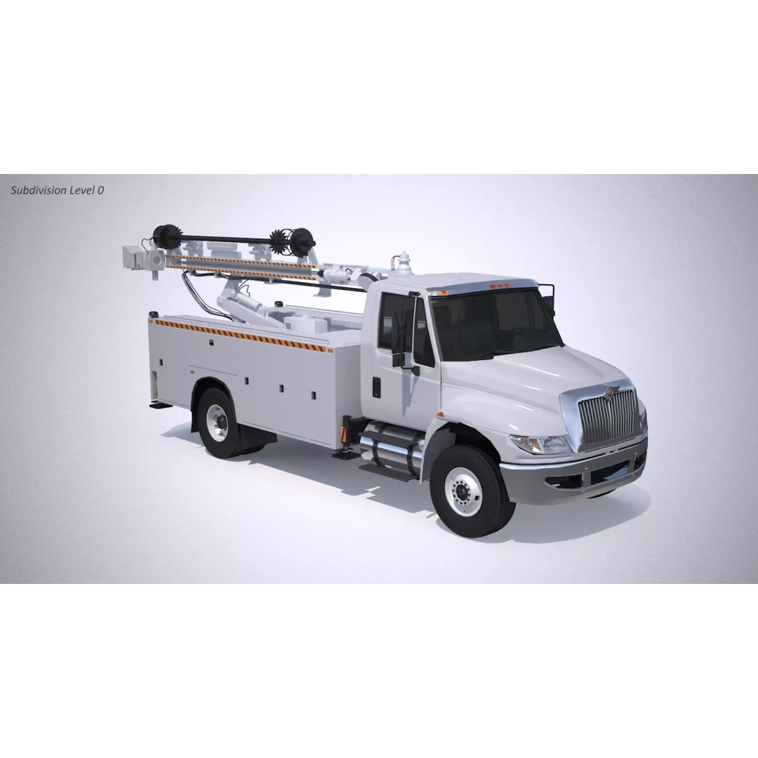Drilling Truck 3D Model – High Poly Industrial Vehicle, FBX & OBJ - View 11