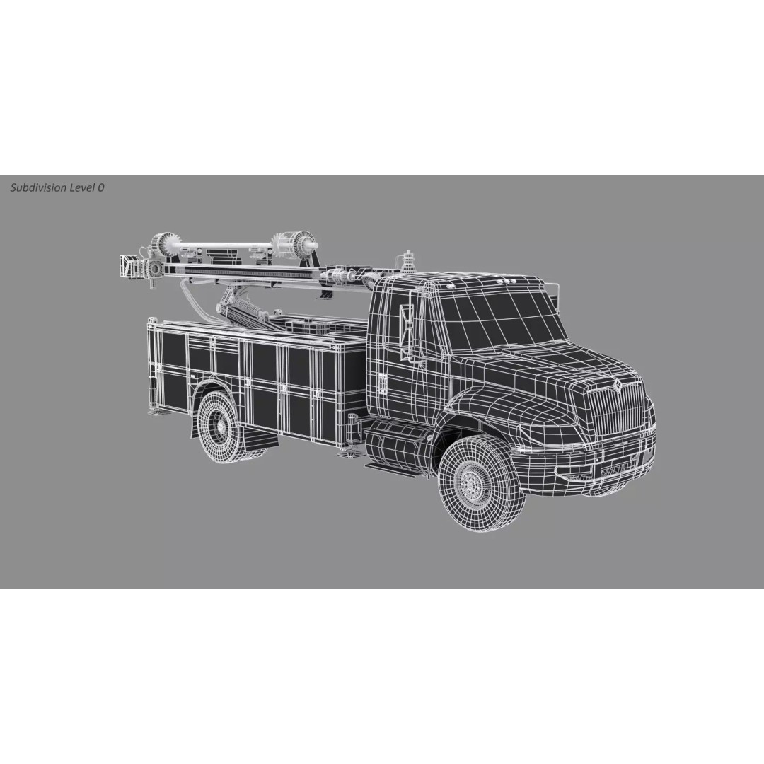 Drilling Truck 3D Model – High Poly Industrial Vehicle, FBX & OBJ - View 12