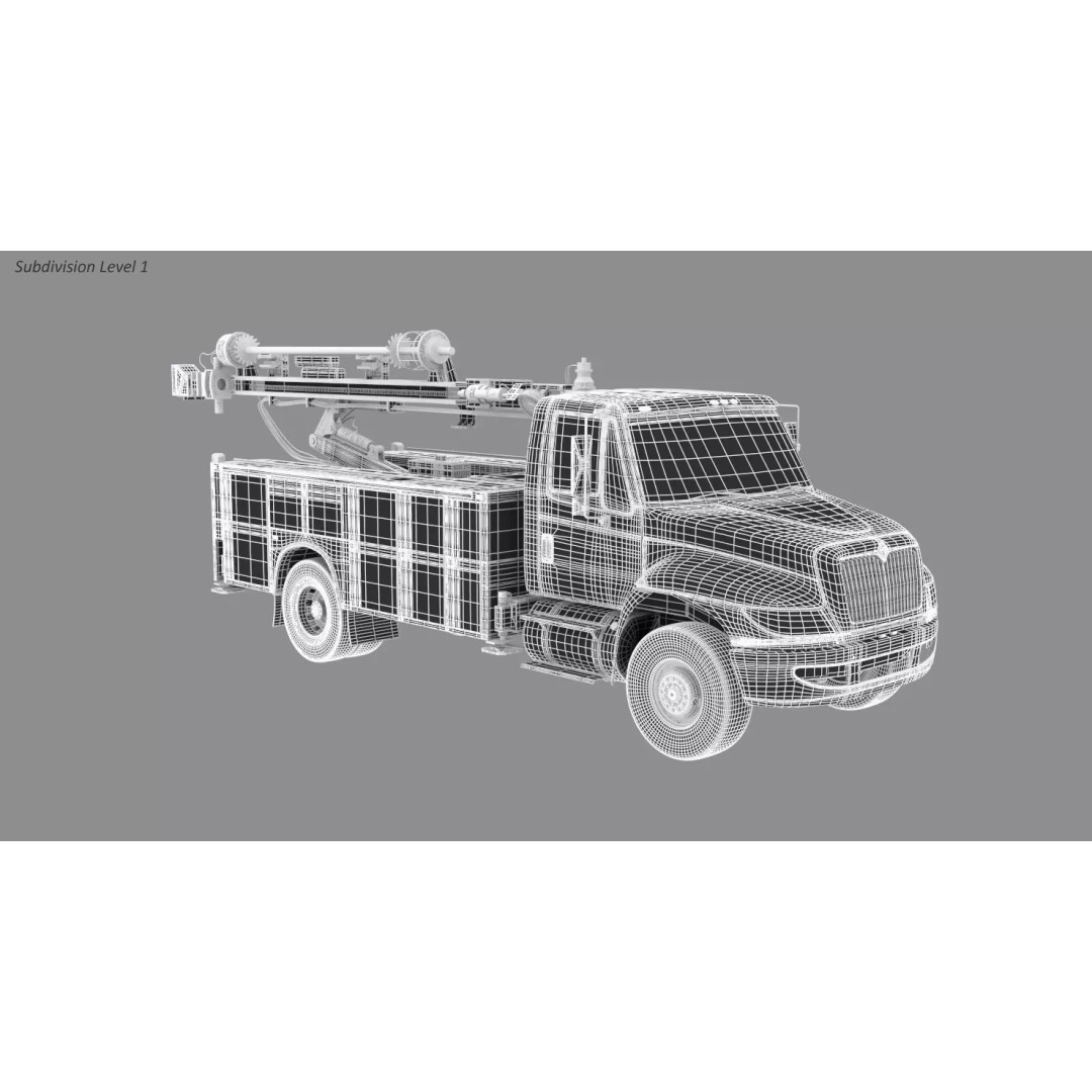 Drilling Truck 3D Model – High Poly Industrial Vehicle, FBX & OBJ - View 13