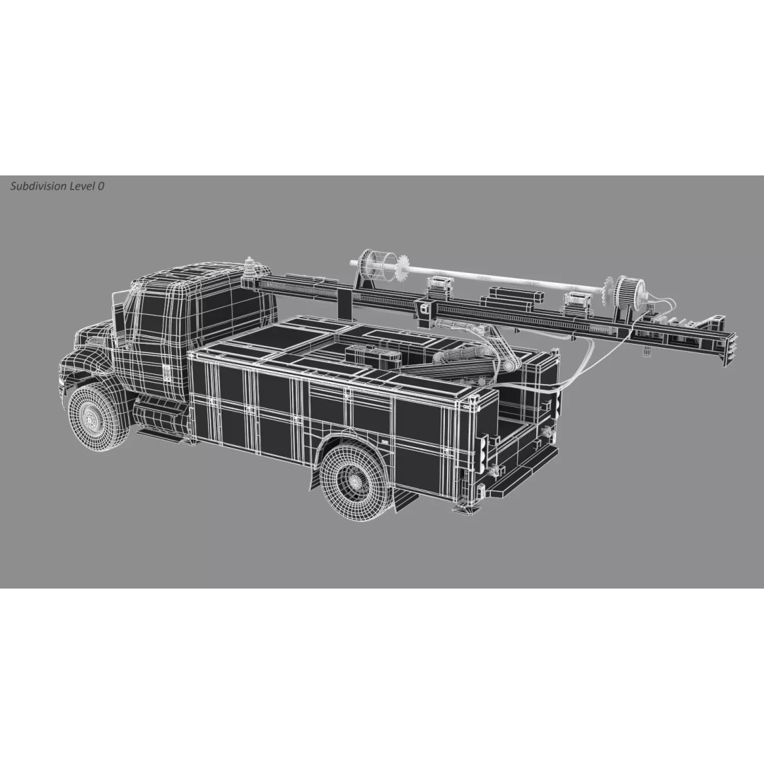 Drilling Truck 3D Model – High Poly Industrial Vehicle, FBX & OBJ - View 14