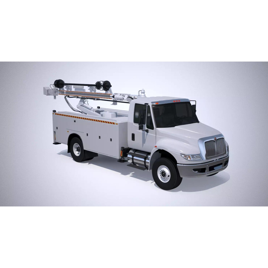 Drilling Truck 3D Model – High Poly Industrial Vehicle, FBX & OBJ - View 2