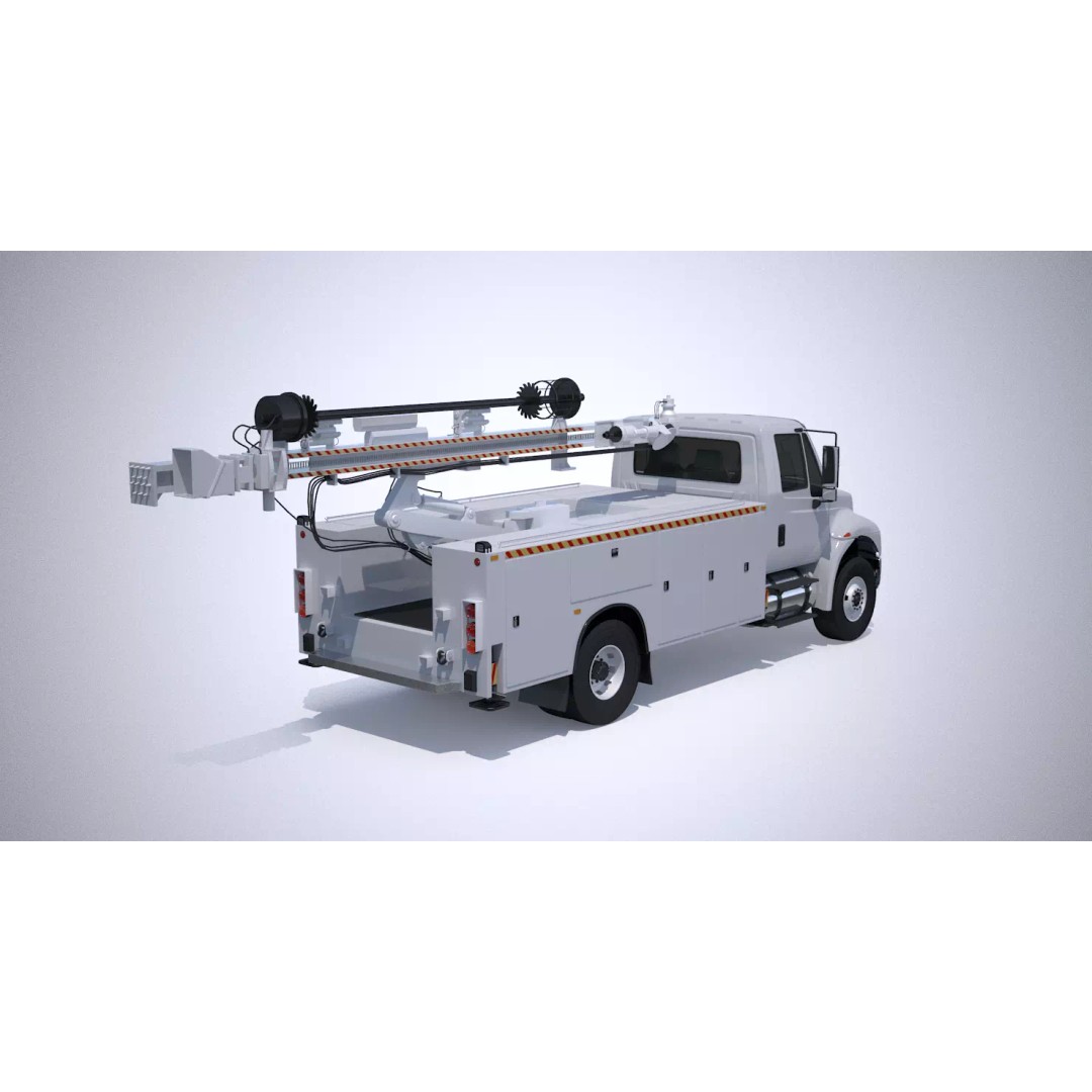 Drilling Truck 3D Model – High Poly Industrial Vehicle, FBX & OBJ - View 4