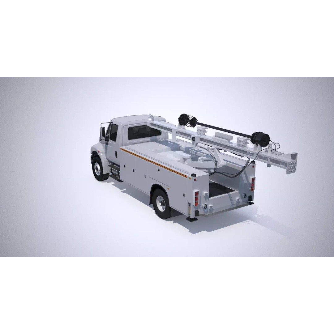 Drilling Truck 3D Model – High Poly Industrial Vehicle, FBX & OBJ - View 5