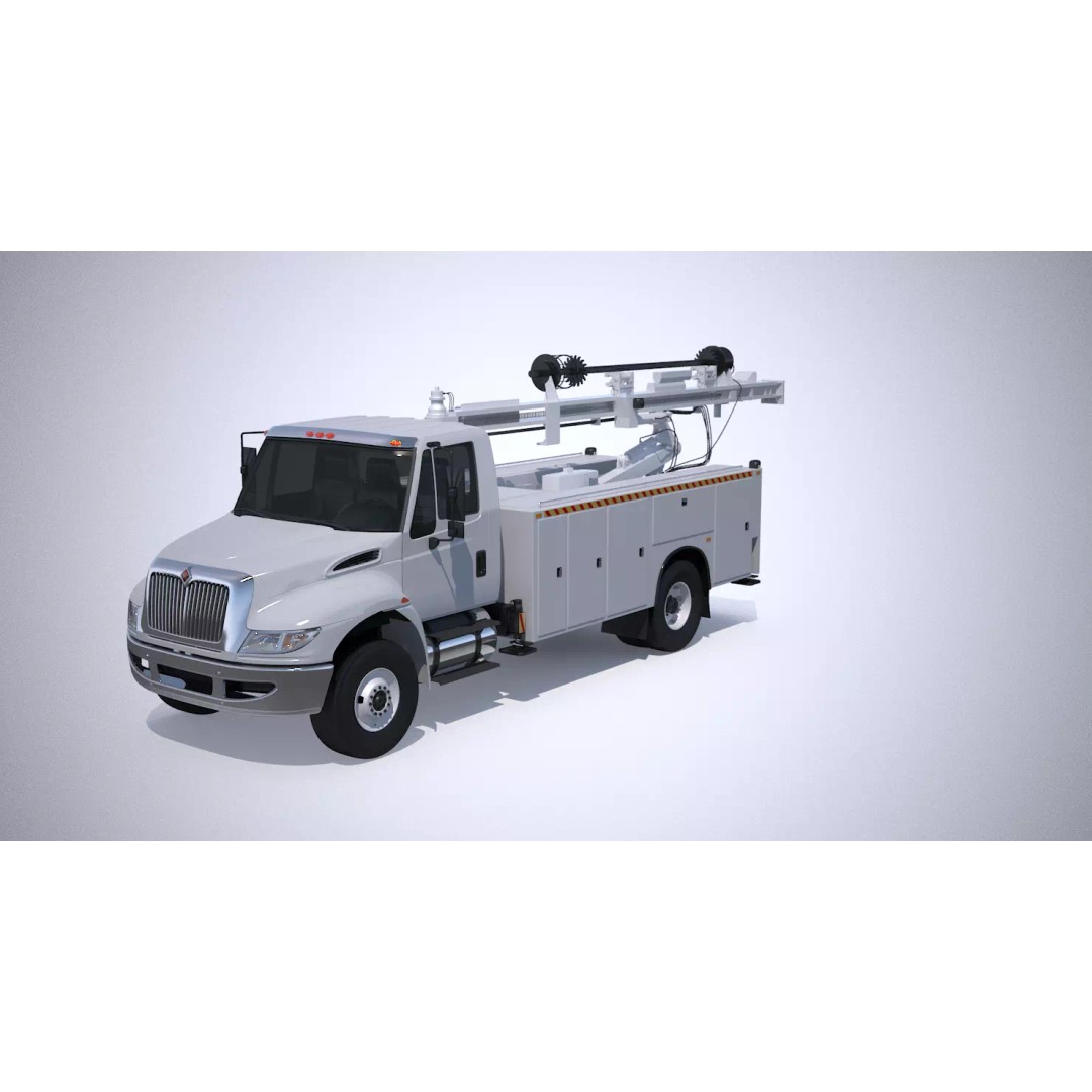 Drilling Truck 3D Model – High Poly Industrial Vehicle, FBX & OBJ - View 7