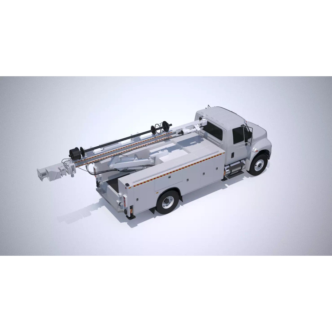 Drilling Truck 3D Model – High Poly Industrial Vehicle, FBX & OBJ - View 9