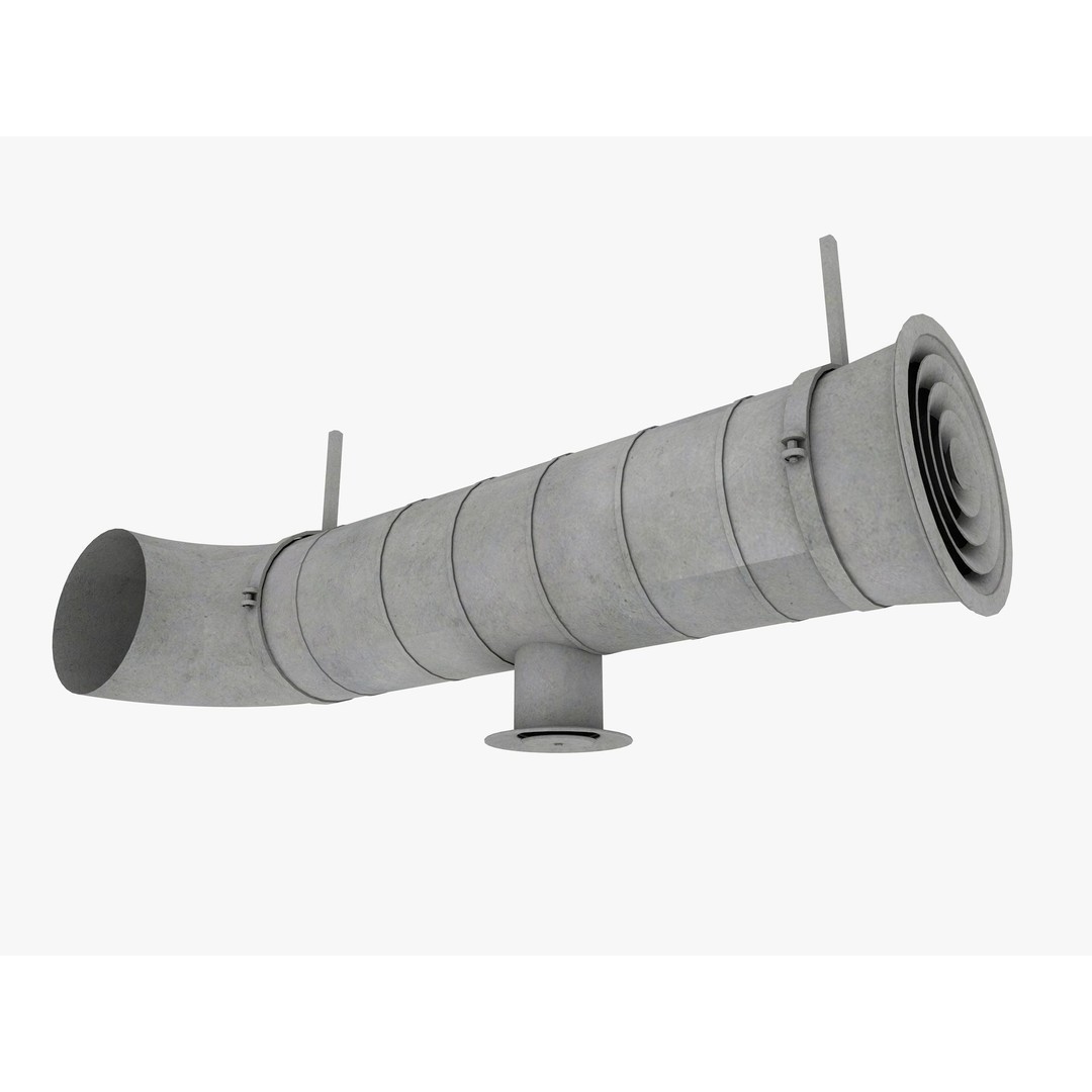 Ceiling Pipes and Vent 3D Model – Industrial Elements, FBX, Blender - View 12