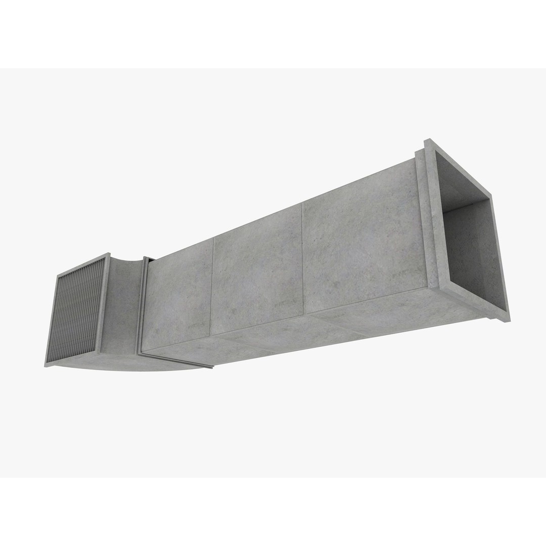 Ceiling Pipes and Vent 3D Model – Industrial Elements, FBX, Blender - View 14