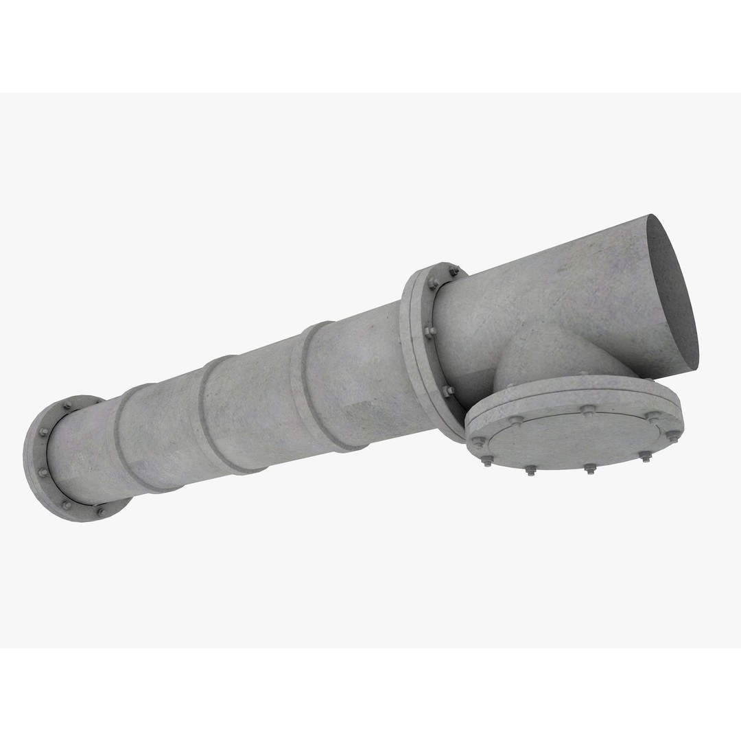 Ceiling Pipes and Vent 3D Model – Industrial Elements, FBX, Blender - View 16