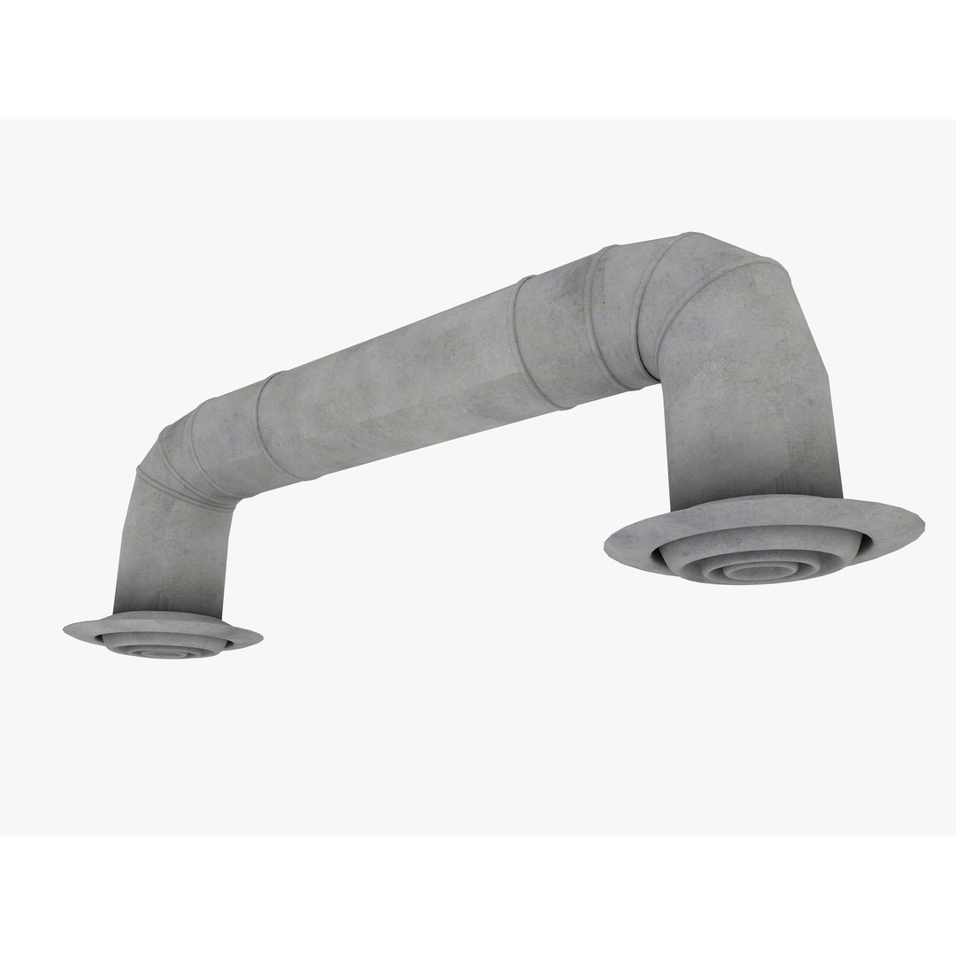 Ceiling Pipes and Vent 3D Model – Industrial Elements, FBX, Blender - View 20