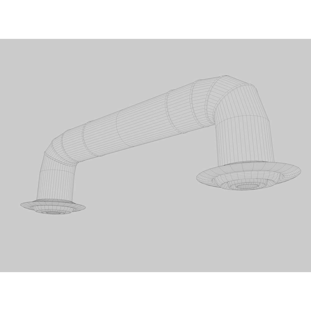 Ceiling Pipes and Vent 3D Model – Industrial Elements, FBX, Blender - View 21