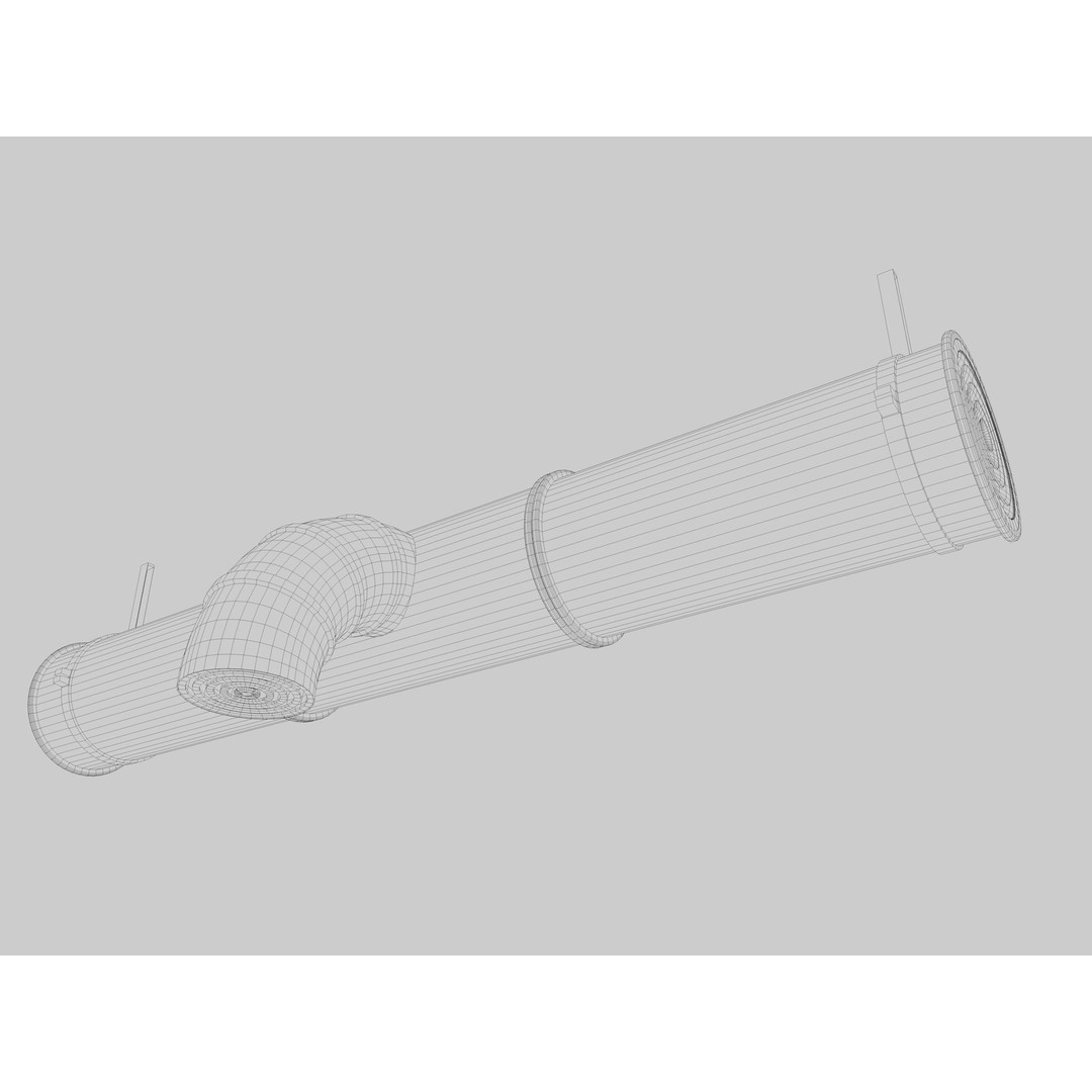 Ceiling Pipes and Vent 3D Model – Industrial Elements, FBX, Blender - View 23