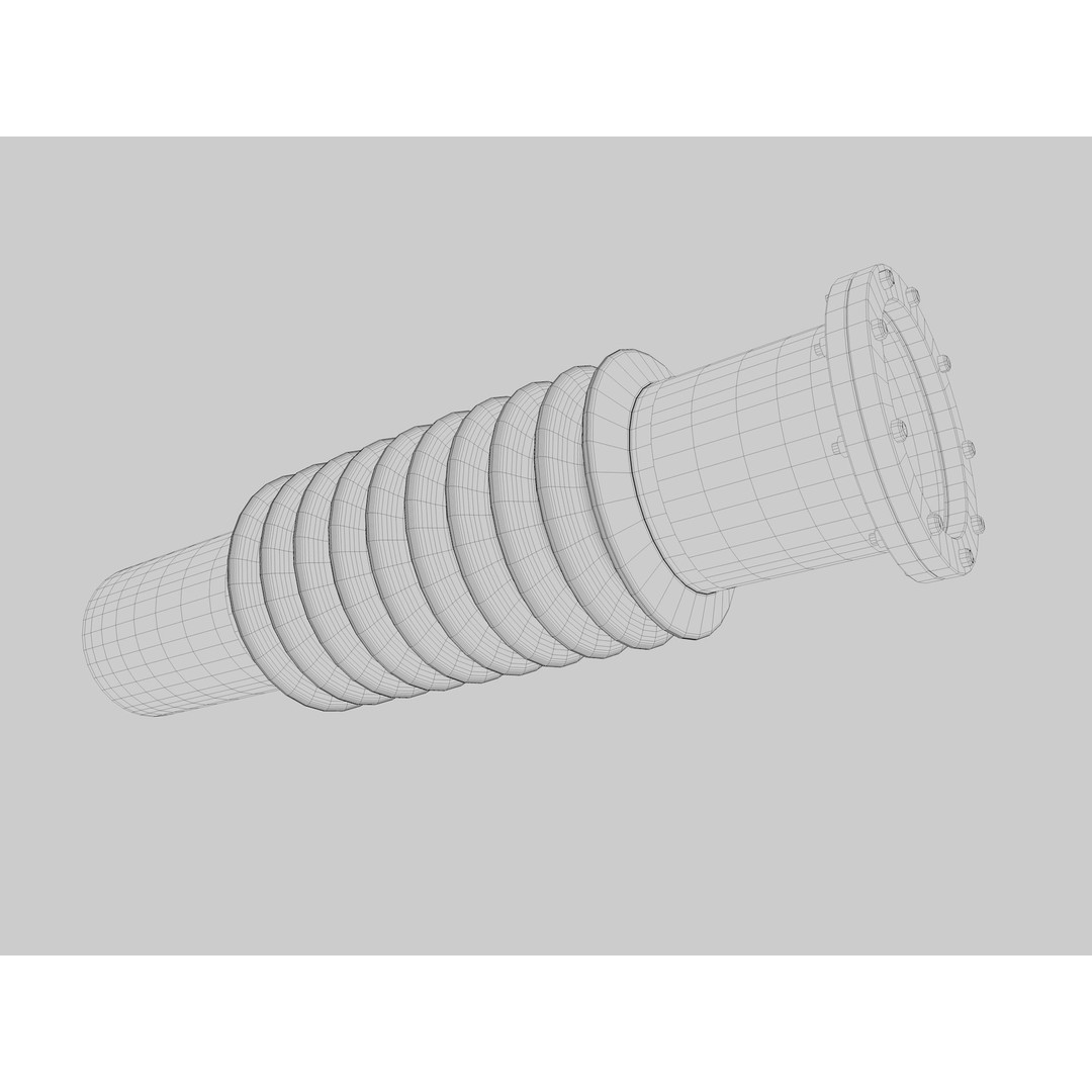 Ceiling Pipes and Vent 3D Model – Industrial Elements, FBX, Blender - View 51