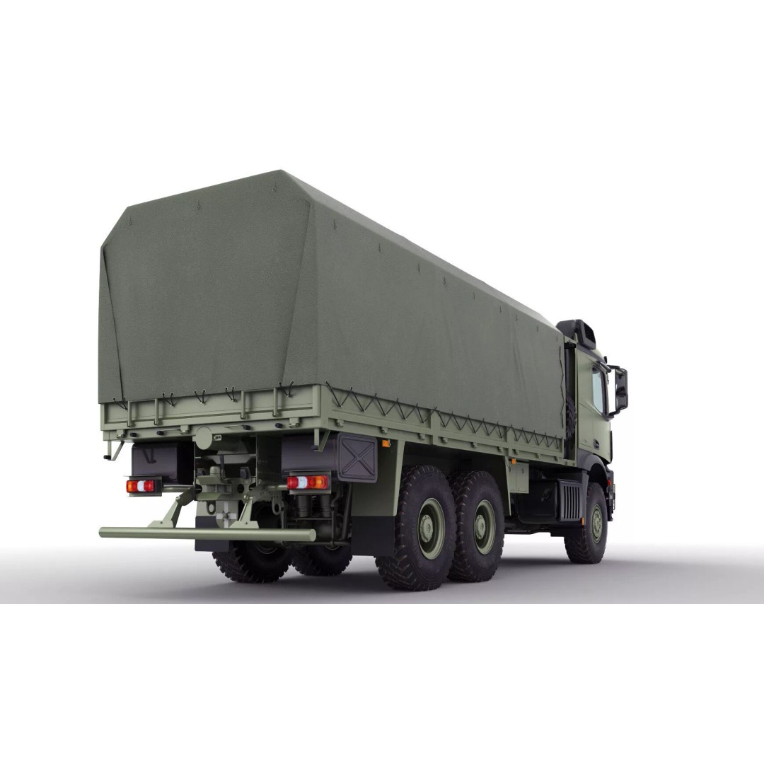 Mercedes Arocs Military 6X6 3D Model – Realistic Truck Asset, FBX, OBJ - View 10