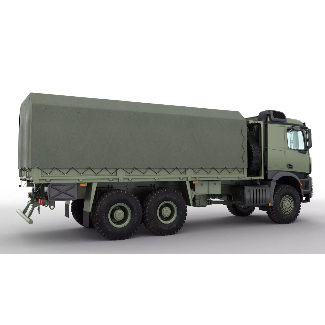 Mercedes Arocs Military 6X6 3D Model – Realistic Truck Asset, FBX, OBJ - View 15