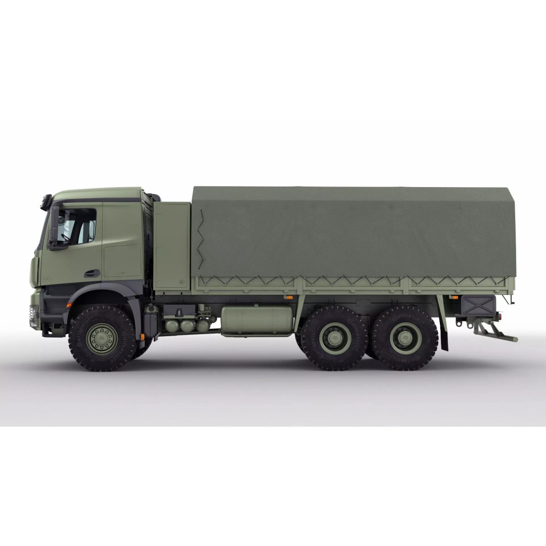 Mercedes Arocs Military 6X6 3D Model – Realistic Truck Asset, FBX, OBJ - View 16