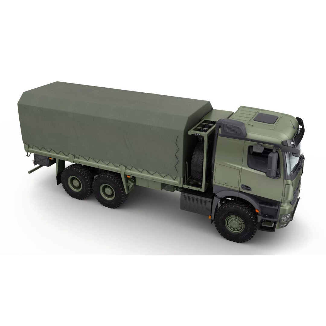 Mercedes Arocs Military 6X6 3D Model – Realistic Truck Asset, FBX, OBJ - View 17